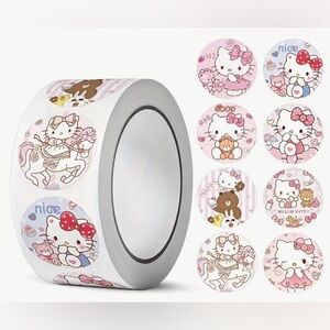 Sanrio Hello Kitty Self-Adhesive Sticker Roll of 500pcs